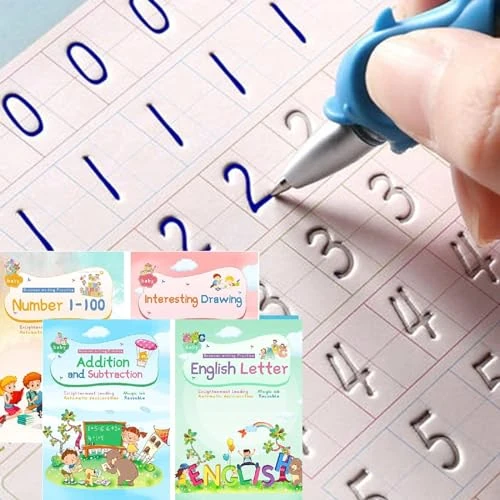 Offerta a tempo: DigMonster, quaderno con inchiostro magico per bambini, riutilizzabili, per scuola materna, con scanalature, design e scrittura a mano, libro per pratica magica - 38% da 29.00 € a 18.04 €