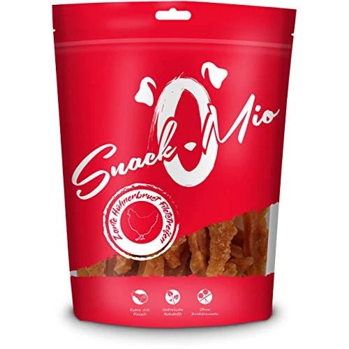 SnackOMio - Snack Premium para Perros - Tiras de Filete de pechuga de Pollo, sin Cereales, 1 Pack (1 x 70g)