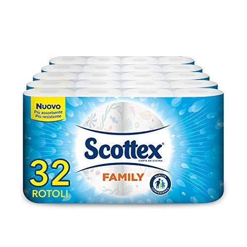 Scottex Scottex Casa Family Kitchen Paper, 32 Rolls (8 Packs of 4 Rolls) - 2720g