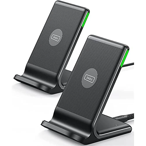 Offerta a tempo: INIU Caricatore Wireless, [2 Pezzi] 15W Qi Certificato Ricarica Rapida Supporto di Ricarica Wireless con Luce adattiv per iPhone 13 12 Pro XR X Samsung Galaxy S21 S20 Airpods Xiaomi Huawei ecc. - 25% da 35.99 € a 27.07 €