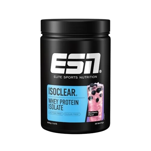ESN ISOCLEAR Whey Isolate - owocowy, pyszny i orzeźwiająco lekki jak napój bezalkoholowy - 908g (czarna jagoda)