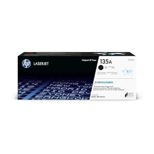 HP 135A W1350A, Negro, Cartucho Tóner Original, de 1.100 páginas, para impresoras HP LaserJet M209dwe, M209dw, M209dwe, MFP M234sdwe, MFP M234sdne