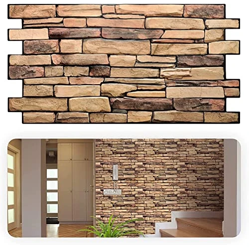 Grace Baltic - Paneles de pared 3D para decoración de pared interior, no adhesivos, finos y elásticos, de PV (10, Pizarra Natural.)