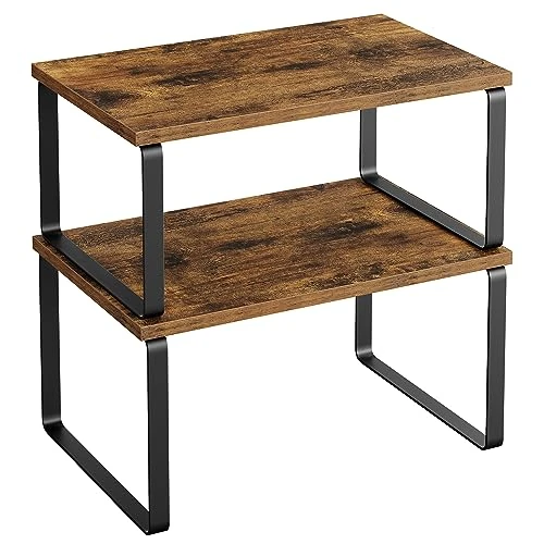 Oferta limitada: SONGMICS Estante para Especias, Juego de 2, Organizador de Armario, Estante de Almacenamiento de Cocina Extensible, Especiero de Metal y Madera de Ingeniería, Negro y Marrón Rústico KCS020X01 de 23.99 € a 19.99 € (ahorro 17%)