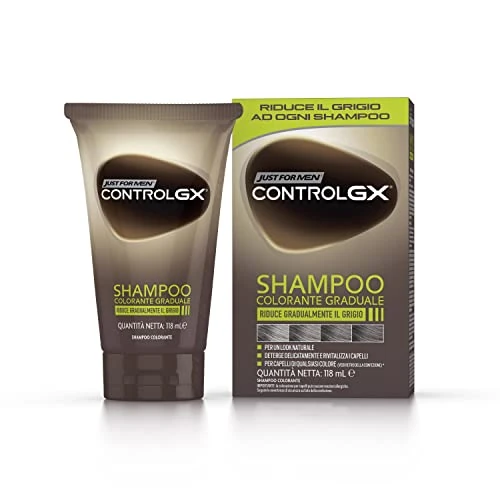 Just For Men - Control GX Colour Shampoo Gradually Reduces Grey Hair for a Natural Look 4 Ounce