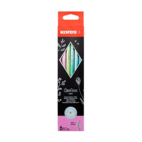 Oferta limitada: Kores - Juego de lápices de grafito, lápices estilo grafito, HB, suave, triangular, lápices de dibujo, lápices HB con goma, lápices HB, juego de lápices, suministros de arte, paquete de 6 lápices con de 5.01 € a 5.01 € (ahorro 0.00%)