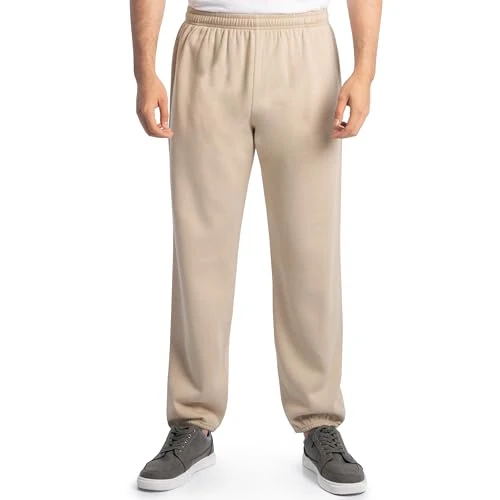 Fruit of the Loom Men's Eversoft Fleece Sweatpants Track Pants, Khaki Heather, L
