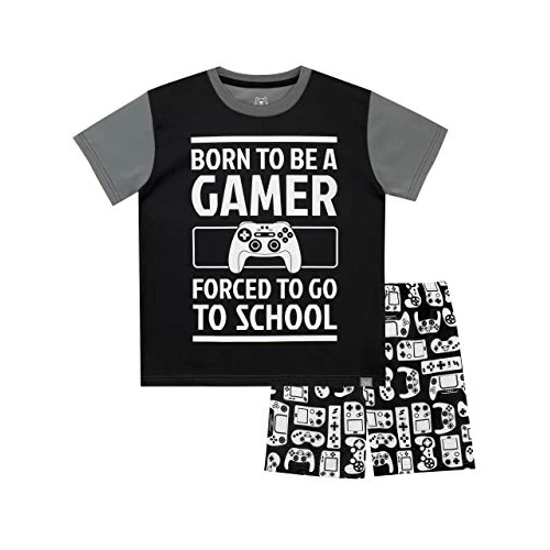 Harry Bear Jongens Kort Pyjama's gamen zwart 158