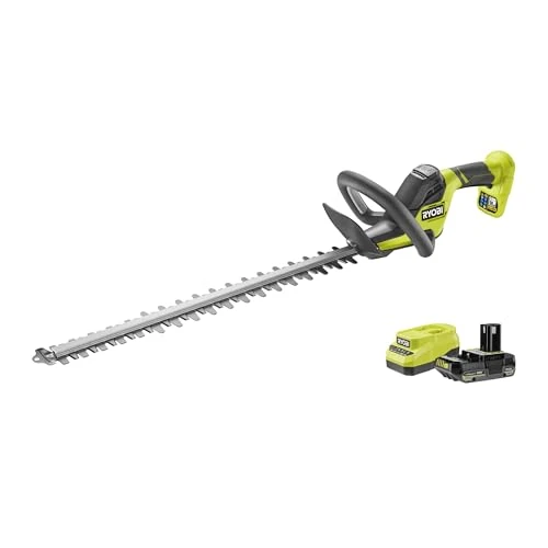 Offerta a tempo: Ryobi Tagliasiepi a Batteria 18V ONE+ con Batteria 2.0Ah e Caricatore, Lama 55 cm, Taglio 24 mm, Impugnatura Ergonomica, per Siepi e Giardino, RY18HT55A-120 - 35% da 179.99 € a 116.49 €