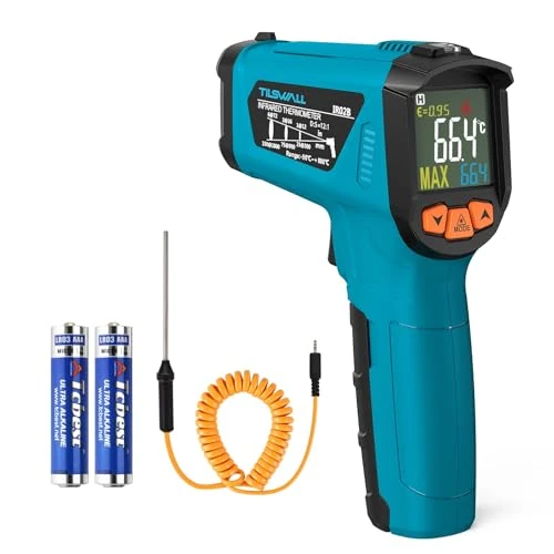 Offerta a tempo: Tilswall Termometro Infrarossi Professionale (-50°C~800°C) con Sonda per Carne e Display LCD a Colori - Per Cucina/Forno/Frigori/Industriale(Non per Umani), W300 - 21% da 38.99 € a 30.99 €