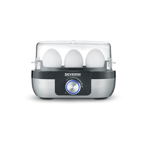 Offerta a tempo: SEVERIN Cuociuova Per 3 Uova Con Controllo Elettronico Del Tempo Di Cottura, Incluso Misurino Con Forauova, Vari Livelli Di Cottura, Acciaio Inox Spazzolato/Nero, 300 W, EK 3163 - 23% da 39.99 € a 30.99 €