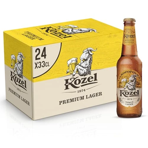 Offerta a tempo: Kozel Birra Premium Lager, Cassa Birra con 24 Birre in Bottiglia da 33 cl — 20% da 28,80 € a 22,99 €