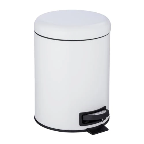 Wenko Cubo de pedal 5 l. Leman, gris, Metal, 3 x 11.5 x 11.5 cm