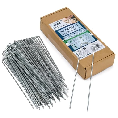 Offre limitée : Flandria – Lot 100 Piquets de Fixation Acier Galvanisé 170 mm x 35 mm – Ø 3 mm – Agrafes de Jardin pour Toile de Paillage, Gazon Synthétique, Tuyaux de 13.95 € à 13.95 € (0.00% de remise)