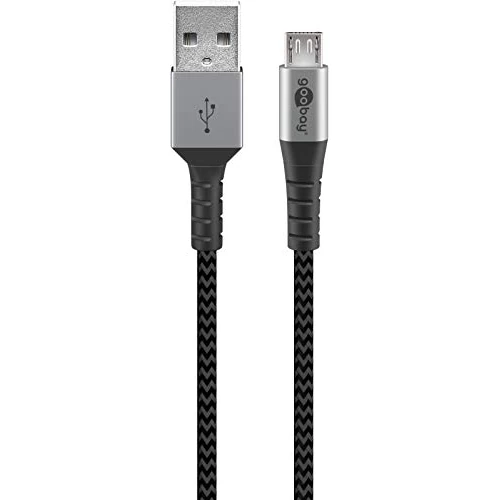Tijdelijke aanbieding: Goobay 49283 micro-USB-kabel - extra robuuste premium textielkabel met metalen stekkers - 2 m van 6.36 € naar 6.36 € (0.00% korting)