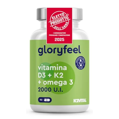 Beperkte aanbieding: Vitamine D3 + K2 + Omega 3-2000 IU Vitamine D (K2VITAL®) en 1000mg Omega 3 Visolie waarvan 400mg EPA & 300mg DHA - 90 capsules voor 3 maanden voorraad van 24.97 EUR naar 24.97 EUR (besparing 0%)