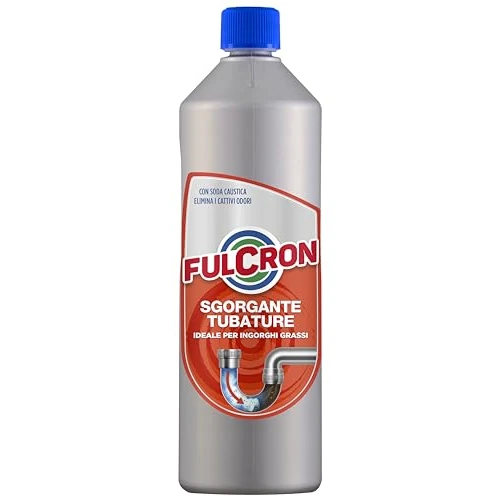 Offerta a tempo: Fulcron 2559 Sgorgante Tubature, Stura scarichi rapido e Sicuro, Disotturante per Ogni Tipo di residuo, Formula disgorgante Adatta a WC, Lavabi, Doccia e Bidet, Incolore, 1L, 1 pezzo - 44% da 9.00 € a 5.00 €