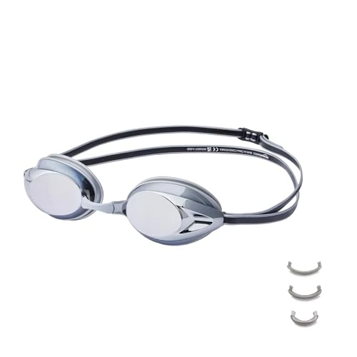 Offre limitee: Amazon Basics Lunettes de natation pour adulte, Taille unique, Unisexe, Effet miroir, argenté de 12.34 EUR a 8.63 EUR (economie 30%)