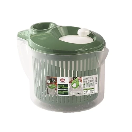 Begrenztes Angebot: Snips Wash&Dry Salatschleuder, 3 Liter, 0% BPA Kunstoff, Transparent mit grünem Deckel - Made in Italy von 13.99 EUR auf 13.99 EUR (Rabatt 0%)