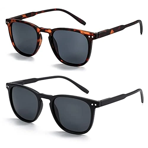 Offerta a tempo: ZENOTTIC 2 Paia Occhiali da Sole Polarizzati per Uomo Donna Retro Vintage Rotondi Quadrati Protezione UV400 Unisex - 0.00% da 21.99 € a 21.99 €