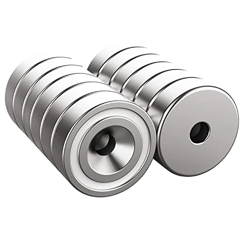 Tijdelijke aanbieding: Magnetpro 12 stuks Magneten 7 KG Force 16 x 5 mm met gat en capsule, verzonken kop potmagneet met schroeven van 10.99 € naar 10.99 € (0.00% korting)