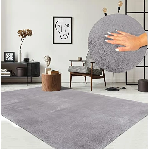 Offre limitée : the carpet Relax – Tapis Moderne Moelleux à Poils Courts, antidérapant, Lavable Jusqu’à 30°C, Super Doux, Aspect Fourrure, pour Salon et Chambre, décoratif, Gris, 60 x 110 cm de 24.99 € à 16.14 € (35% de remise)
