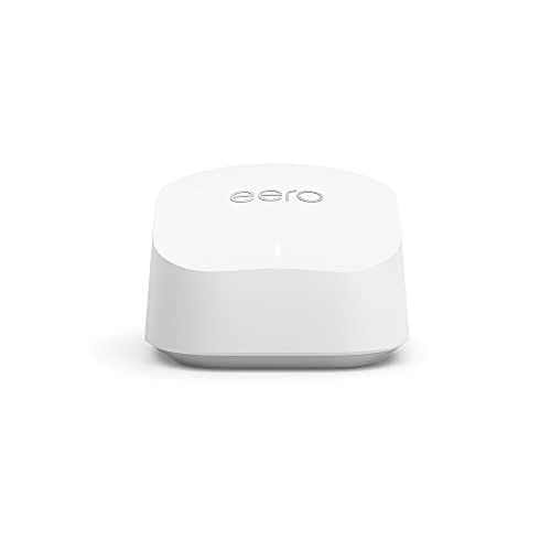 Offre limitee: Routeur Wi-Fi maillé Amazon eero 6+ | Ethernet 1,0 Gb/s | Couvre jusqu'à 140 m² | Possibilité de connecter plus de 75 appareils | 1 pièce | Modèle 2022 de 149.99 EUR a 94.99 EUR (economie 37%)