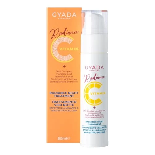 Offerta a tempo: GYADA COSMETICS, Radiance Night Treatment, Trattamento Viso Notte Illuminante, Azione Antiossidante, Contrasta i Segni dell'Età e d'Espressione, per Tutte le Pelli, a Base di Vitamina C, 50 ml - 50% da 32.90 € a 16.45 €
