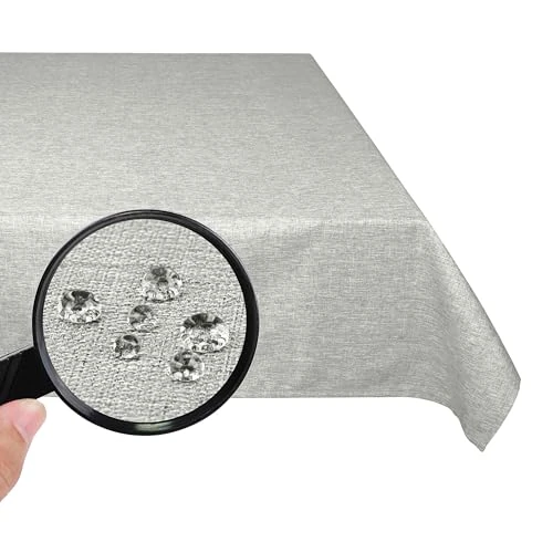 Offre limitee: Valia Home Nappe, Facile à Entretenir avec Effet Lotus, imperméable et Anti-salissure, en différentes Tailles et Designs (Gris, 130 x 160 cm) de 19.99 EUR a 9.99 EUR (economie 50%)