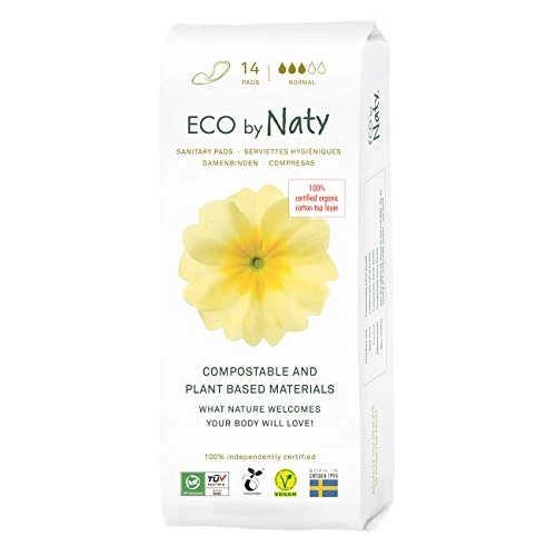 Limited offer: Naty Sanitary Pads Normal – Plantbased and Absorbent Pads for Women, Organic Cotton Menstrual Product, Better for Feminine Health (14 Count) from 4.89 USD to 4.89 USD (save 0%)