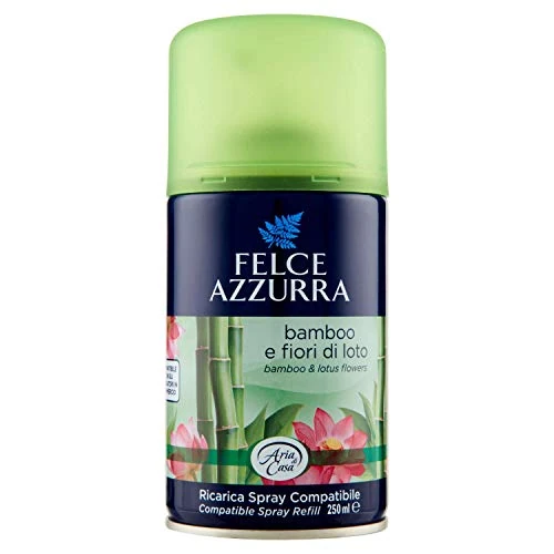 Tijdelijke aanbieding: Felce Azzurra - Navulverpakking kamergeur spray bamboe en lotusbloemen voor kamergeur automatische diffuser, kamergeur onmiddellijke langdurige geur, kamergeur 250 ml van 8.00 € naar 8.00 € (0.00% korting)