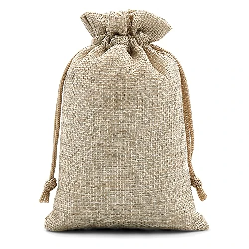 SumDirect Jutesäcke aus Leinen, 10 x 15 cm, Braun, Mini-Geschenkbeutel, atmungsaktiv, mit Kordelzug, für Hochzeit, Party, Geburtstag, Bastelarbeiten, 20 Stück