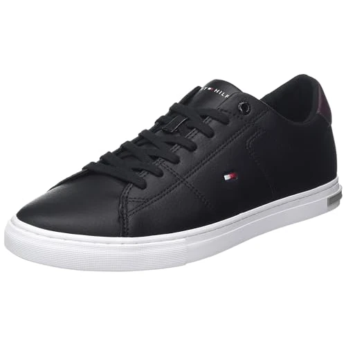 Tommy Hilfiger Mężczyźni Essential Leather Detail Vulc Buty Sportowe, Czarny, 42 EU