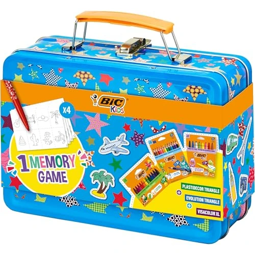 Limited-time offer: Bic Kids Memory Game Travel Case: Colouring Pencils, Crayons, Felt Pens, 32-Piece Memory Game - Assorted Colours, Box of 64 from 24.67 GBP to 24.67 GBP (save 0%)