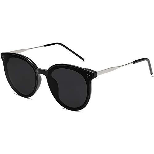 Beperkte aanbieding: SOJOS Retro Vinatge Zonnebril Hoge Kwaliteit Ronde Oversized Zonnebril DOLPHIN UV400 Bescherming SJ2068 met Zwart Frame/Grijze Lens van 19.99 EUR naar 19.99 EUR (besparing 0%)