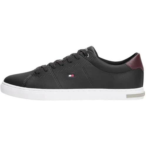 Limitiertes Angebot: Tommy Hilfiger Herren Vulcanized Sneaker Essential Leather Detail Schuhe, Schwarz (Black), 39 von 109.90 EUR auf 60.99 EUR (Spare 45%)