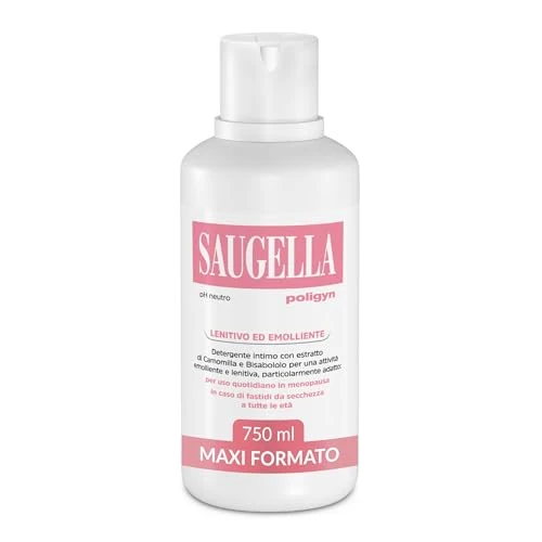 Saugella Poligyn Émollient anti-démangeaisons pH neutre camomille acide lactique ménopause 750 ml