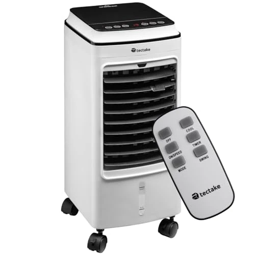 Offre limitée : tectake® Rafraichisseur d'air Mobile sans évacuation 3 en 1 Ventilateur et Humidificateur 3 Programmes avec Télécommande Éclairage LED Ventilateur portable Ventilateurs pour Chambre Salon Bureau de 259.90 € à 239.90 € (8% de remise)