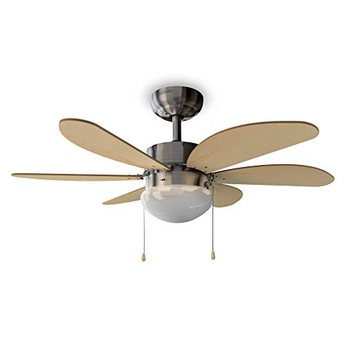 Tijdelijke aanbieding: Cecotec plafondventilator EnergySilence Aero 350. 50 W, energieverbruik, 81 cm diameter, lamp, 6 omkeerbare messen, 3 snelheden, winterfunctie, witte of houtafwerking van 70.90 € naar 45.65 € (36% korting)