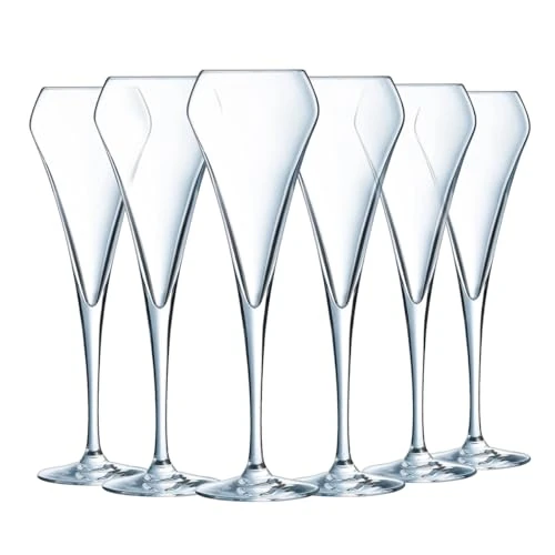 Chef&Sommelier Open'Up Collection 6 champagnefluiten à 200 ml van kristalglas, moderne en elegante glazen, duurzaam, absoluut transparant