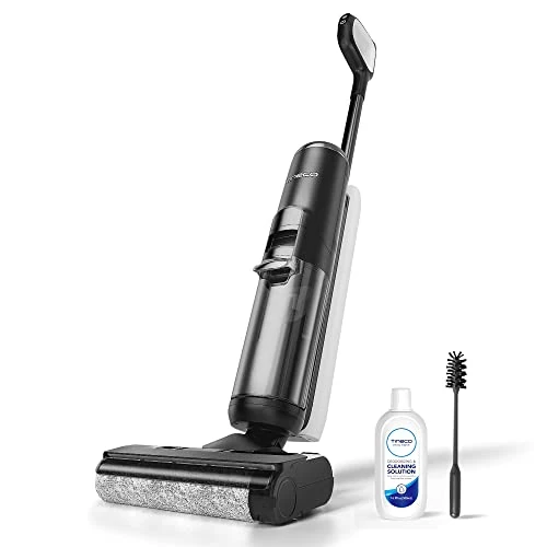 Tineco Smart Cordless Wet Dry Vacuum Cleaner, Floor One S5 Black Rechargeable All-in-One Vacuum Cleaner and Mop with Dual Tank Design, Self-Cleaning LED Display