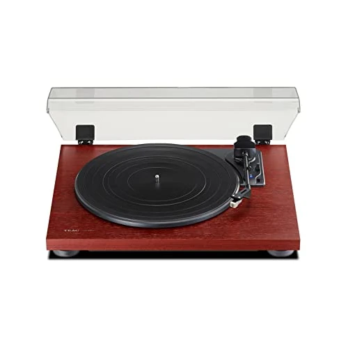 Teac TN-180BT-A3 Turntable with Bluetooth output (belt drive, 33/45/78 rpm, integrated phono preamp, high-density MDF cabinet) Cherry/Red