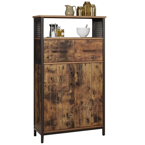 Limited-time offer: VASAGLE Storage Cabinet, Multipurpose Sideboard with Drawer and Adjustable Shelf, Bathroom Cabinet, Steel Frame, for Living Room Kitchen, Industrial Style, Rustic Brown and Black LSC261B01 from 75.99 GBP to 64.99 GBP (save 14%)