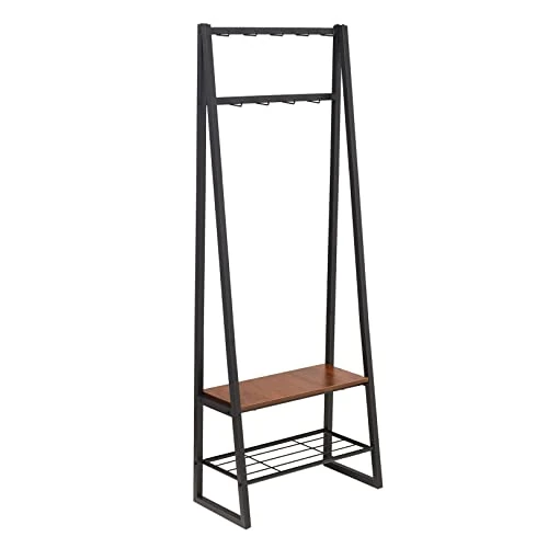 Limited-time offer: Amazon Basics 9-Hook Coat Rack with Shoe Bench and 2-Tier Storage, 70.1 x 33 x 175.2 cm, Black from 29.99 £ to 23.99 £ (save 20%)