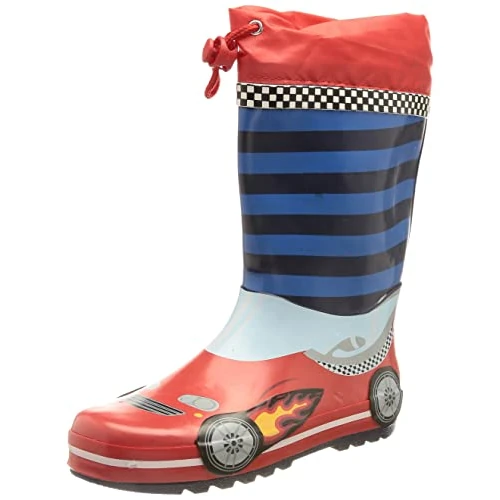Offerta a tempo: Playshoes Stivali di Gomma Con Coulisse Unisex - Bambini e ragazzi, Auto Da Corsa, 25 EU - 29% da 29.99 € a 21.24 €