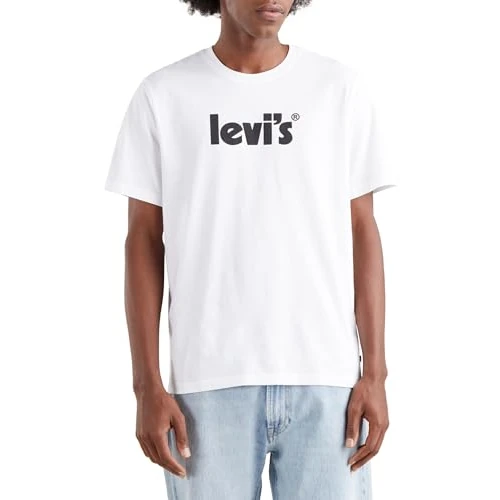 Levi's SS Relaxed Fit Tee, T-Shirt Uomo, Poster Logo White, S