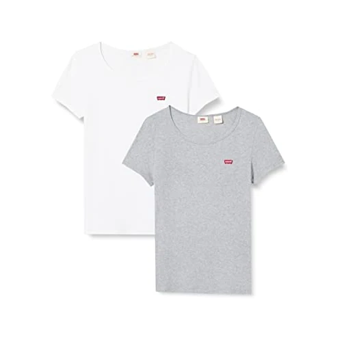 Offerta a tempo: Levi's 2pack Crewneck Tee Ss 2 Pack Tee Starst, T-Shirt Donna, Multi-color, XXS - 52% da 40.00 € a 19.12 €
