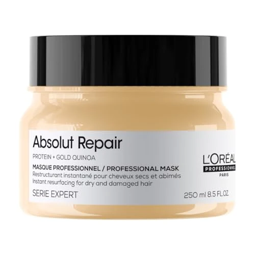 Tijdelijke aanbieding: L'Oréal Professionnel, Herstellend Haarmasker, Voor Beschadigd en Droog Haar, Voedt en Versterkt Het Haar Intens, Met Tarweproteïne, Absolut Repair, 250 ml van 25.19 € naar 25.19 € (0.00% korting)