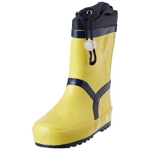 Playshoes Unisex dziecięce kalosze z ciepłą podszewką, żółty, 34 EU