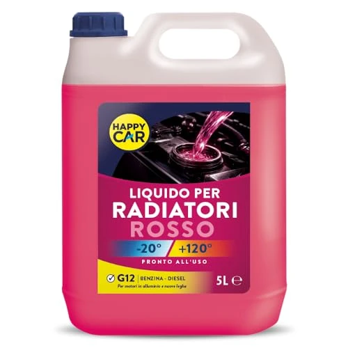 Offerta a tempo: HappyCar Liquido Radiatore Rosso -20°C/+121°C Pronto all’Uso - Refrigerante Auto e Moto per Motori in Lega di Alluminio con Antigelo e Antiebollizione - Protezione Anticorrosione (5L) - 0.00% da 14.90 € a 14.90 €